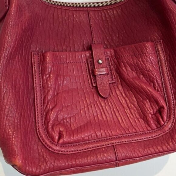 Cole Haan Buttery Soft Leather HeavyGrain Shoulder Bag in a magenta raspberry - Picture 3 of 10
